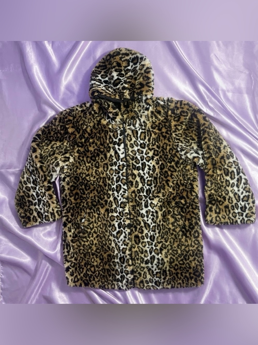 Leopard Print Oversized plush reversible jacket ~ indie sleaze - mob wife ~ y2k